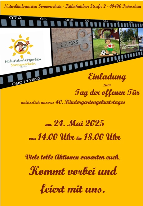 19.05. – 23.05.2025 Festwoche anlässlich des 40-jährigem Jubiläum unseres Kindergartens
