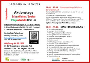 11.09. - 19.09.2025 Fotoausstellung in Galerie der anderen Art Thema: "LEBENsZEICHEN - Leben zeigen.