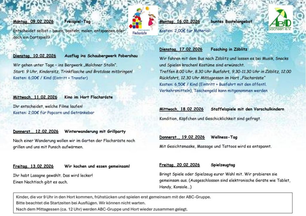 2026 Winterferien Programm Flachsroeste