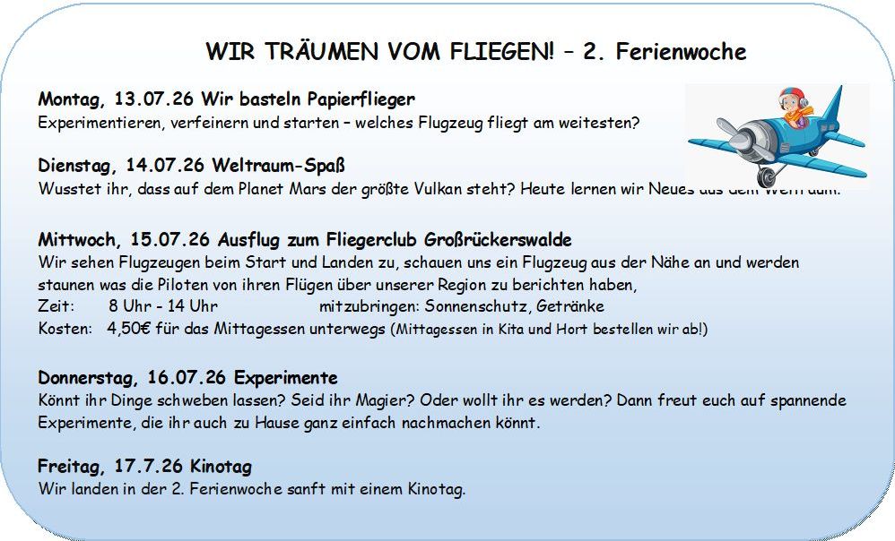 Sommerferien in der Flachsröste - 2 Woche -